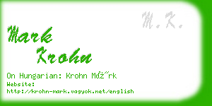 mark krohn business card